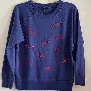 J.Crew limited edition beaded & embroidered sweatshirt size M